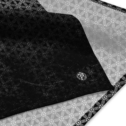 Flower Of Life | Sacred Geometry | Intricate Psychedelic Pattern | Distressed Silver Vintage | Festival Clothing | All-over print bandana