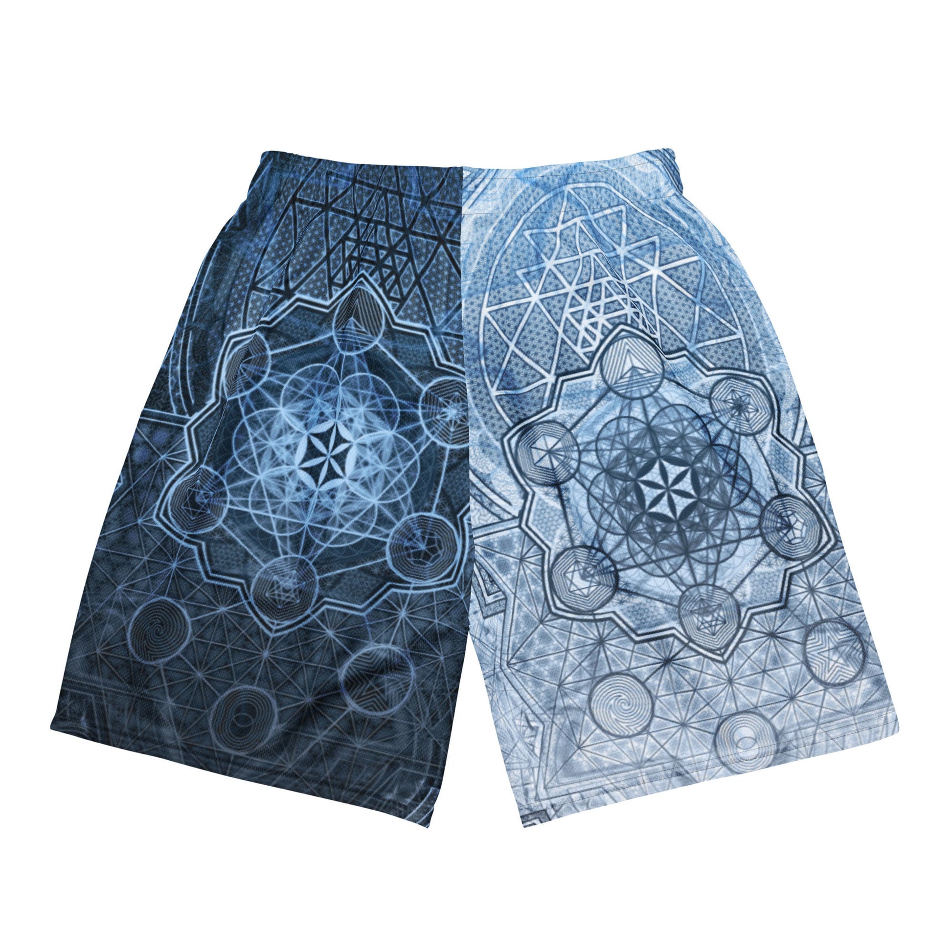 Sri Yantra | Sacred Geometry Patterns | Flower Of Life | Metatron&#39;s Cube Shorts | Tree Of Life | Psychedelic Wear | Unisex mesh shorts