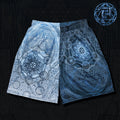 Sri Yantra Blue Gradient Unisex mesh shorts