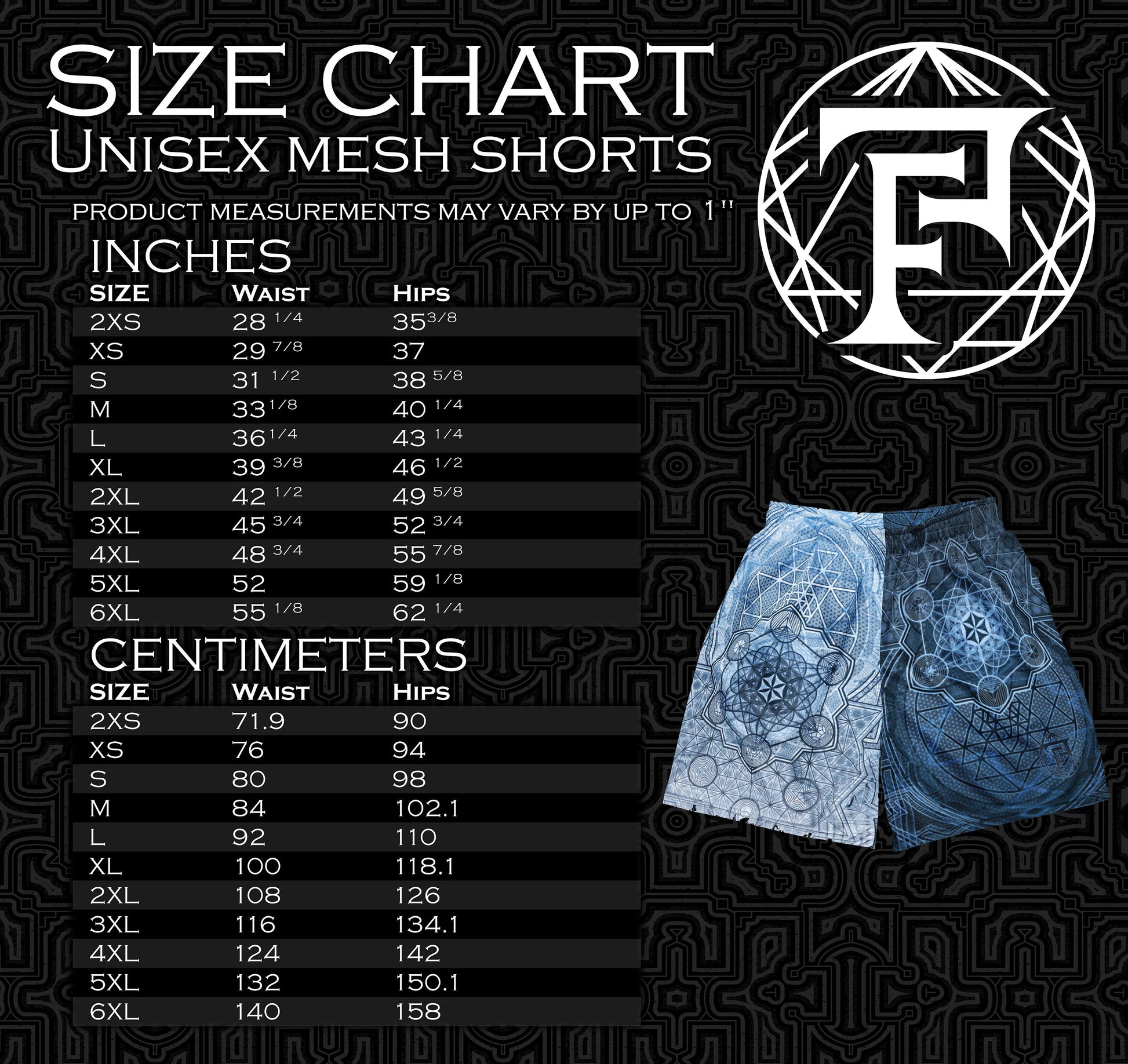 Sri Yantra | Sacred Geometry Patterns | Flower Of Life | Metatron's Cube Shorts | Tree Of Life | Psychedelic Wear | Unisex mesh shorts