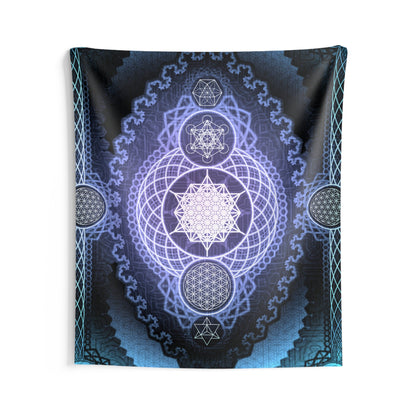 64 Tetrahedron Metatron's Cube Wall Tapestry