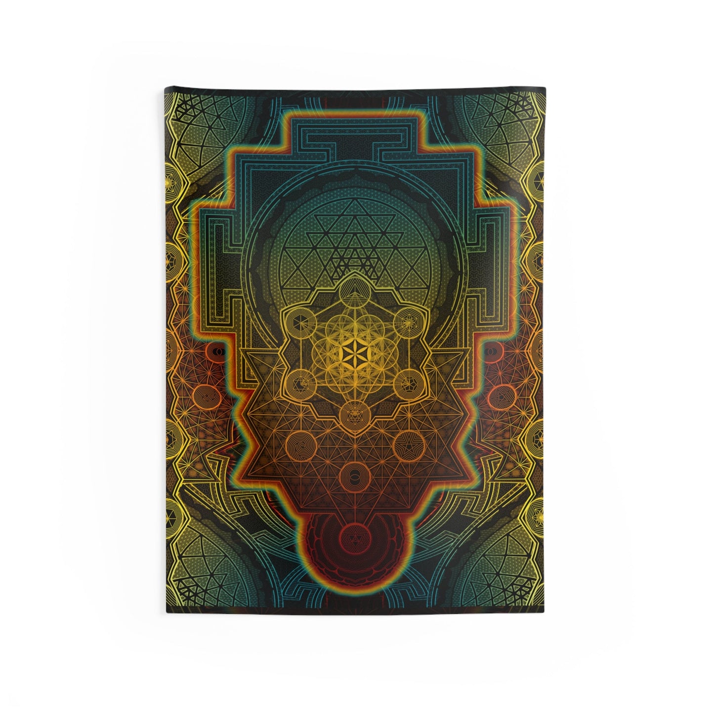 Sri Yantra Flower of Life Wall Tapestry