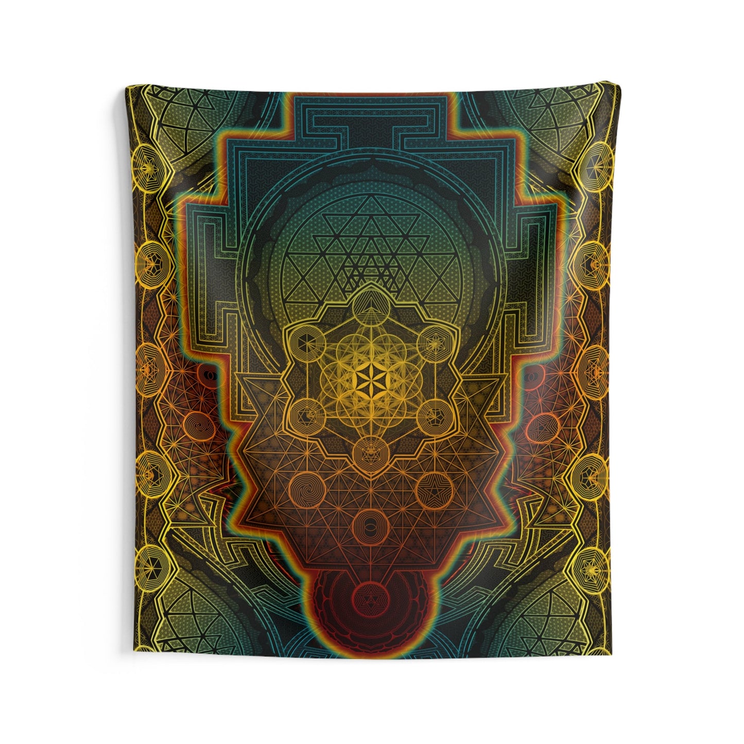 Sri Yantra Flower of Life Wall Tapestry