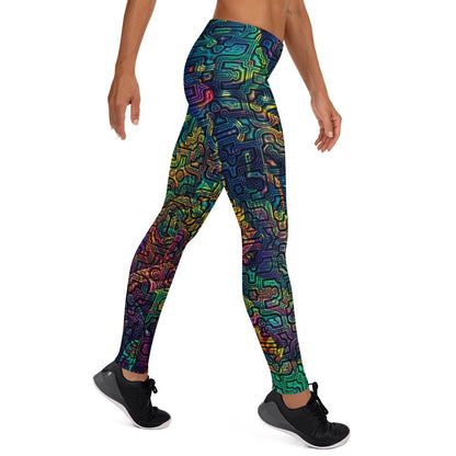 Shipibo Conibo Jungle Pattern | Ayahuaska | Psychedelic Intricate Artwork | Sacred Geometry Festival Leggings | Leggings