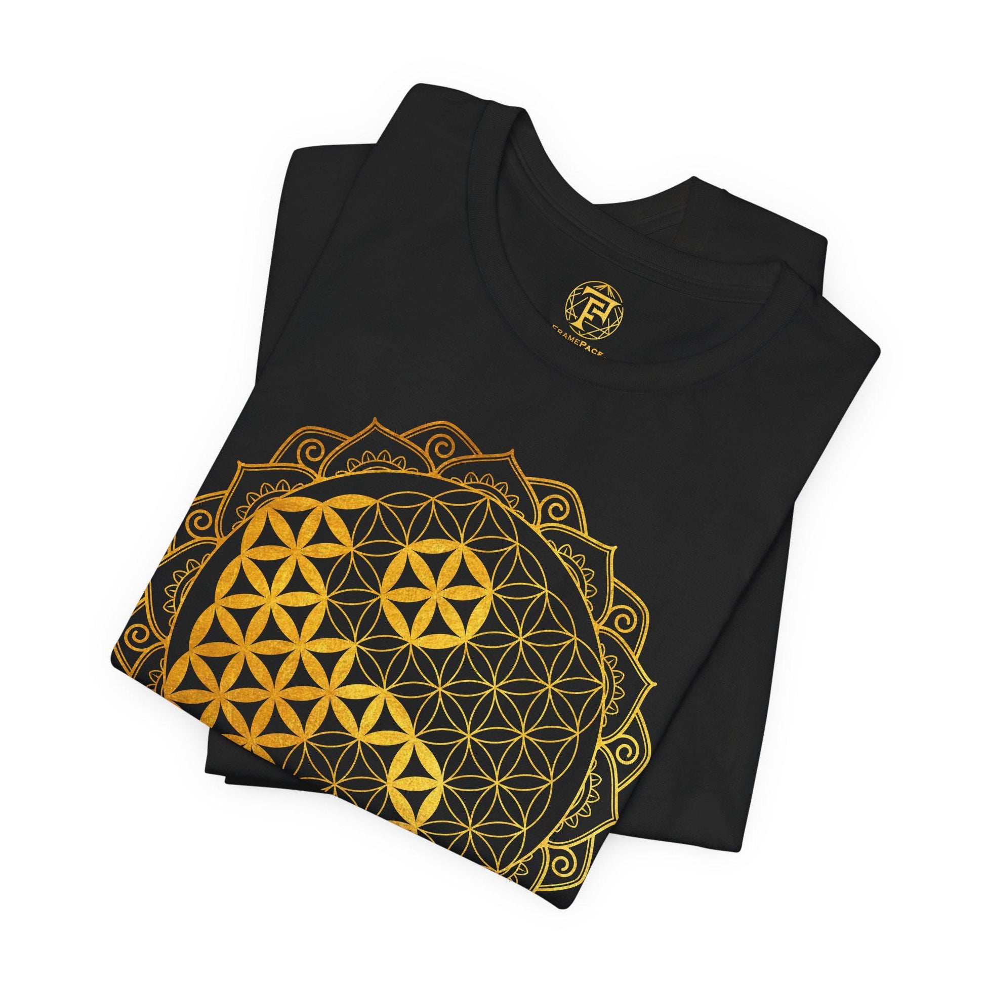 Gold Flower of Life Yin-Yang Unisex T-Shirt