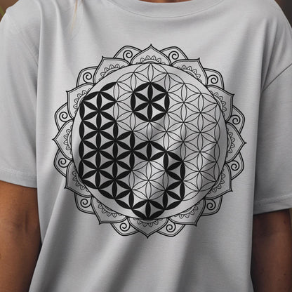 Gold Flower of Life Yin-Yang Unisex T-Shirt