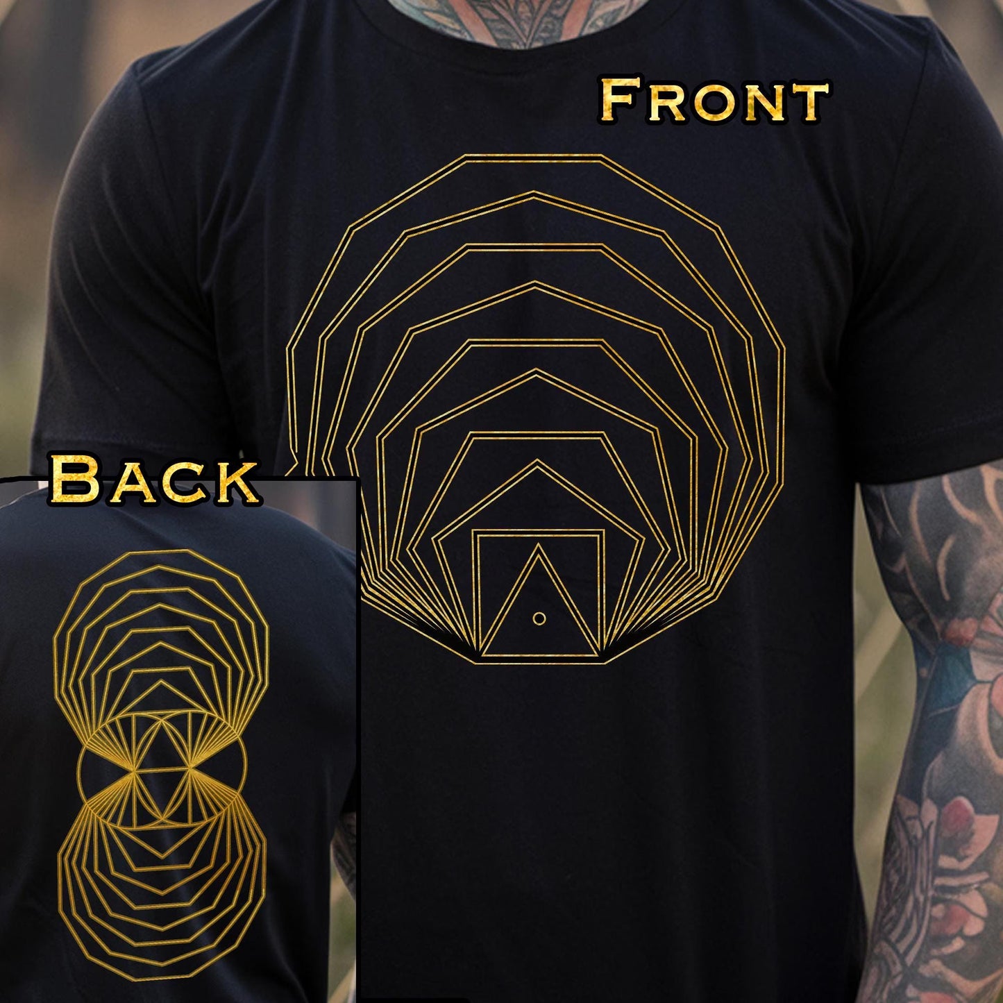 Regular Polygons Vesica Piscis Gold Unisex T-Shirt