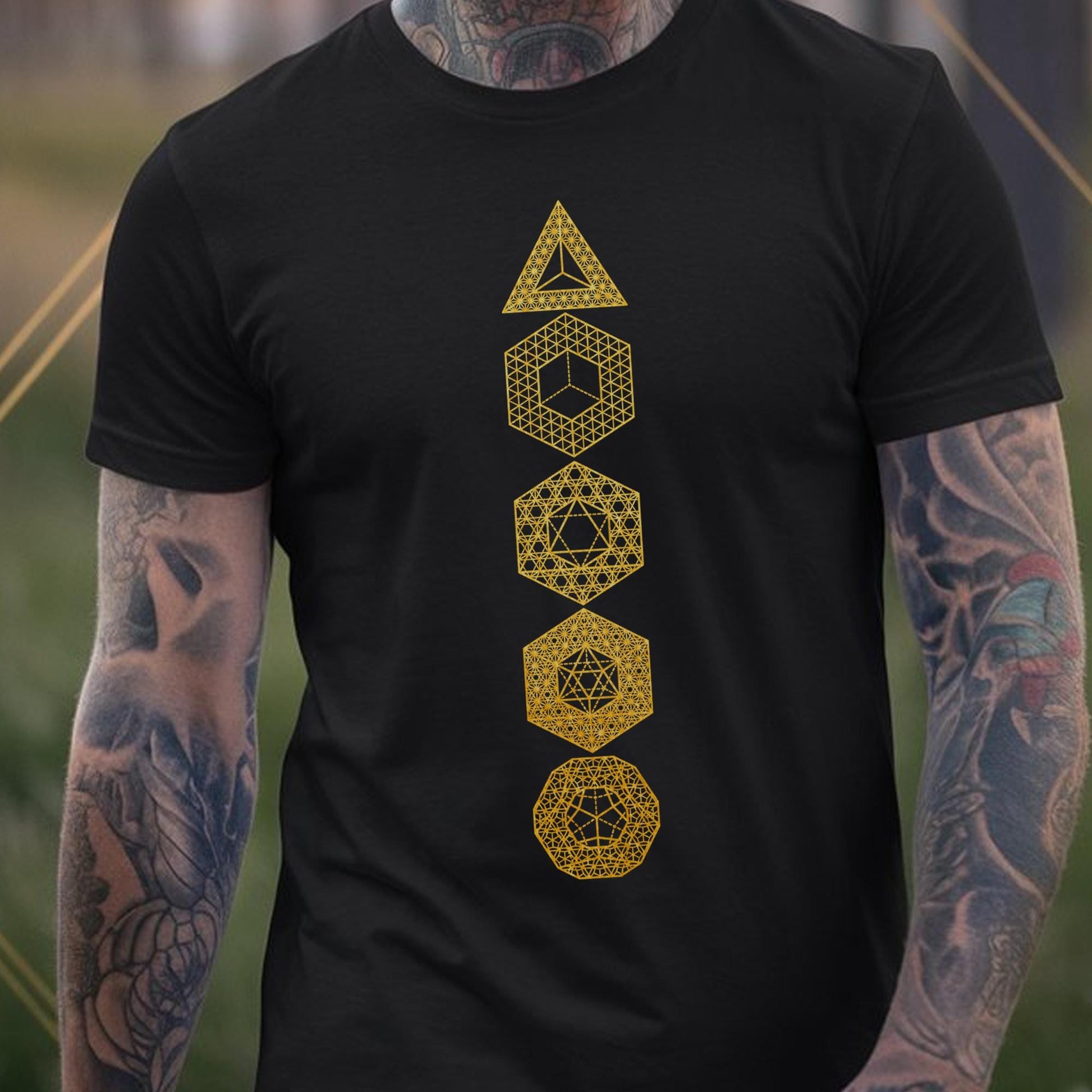 Intricate Sacred Geometry Platonic Solids Unisex T-Shirt