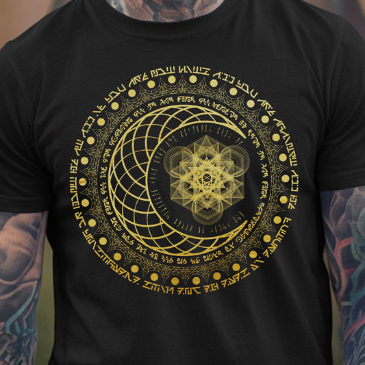 Gold Moon Sacred Geometry Unisex T-Shirt