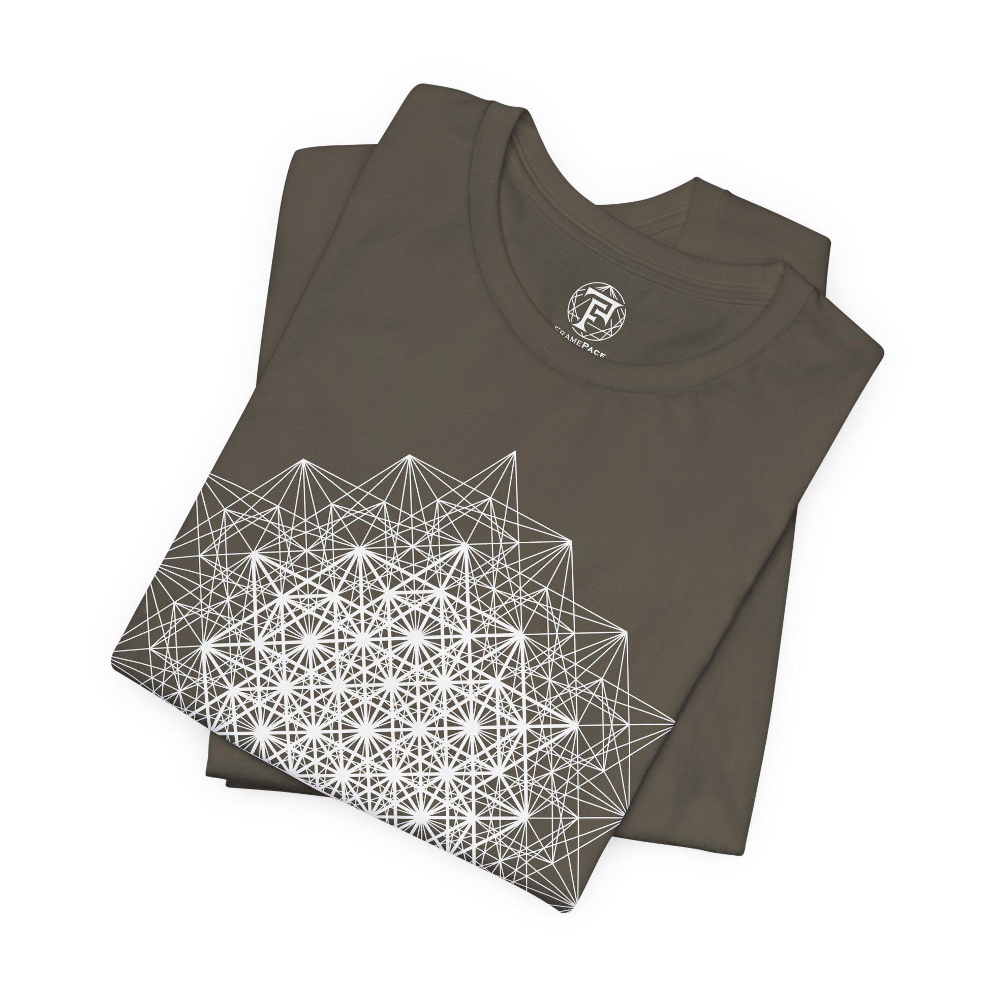 64 Tetrahedron Grid Gold Geometry Unisex T-Shirt