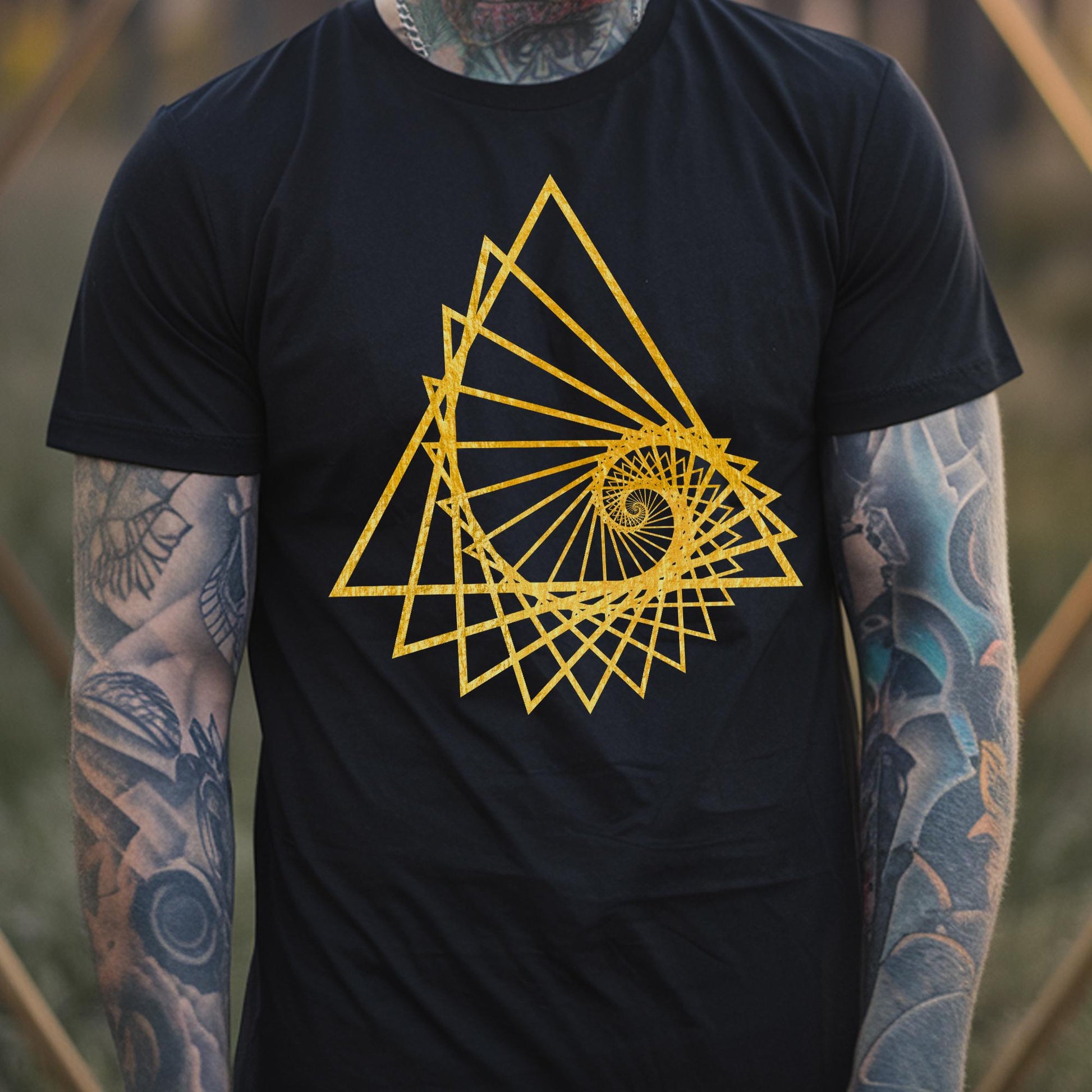 Golden Spiral Triangle Fractal Unisex T-Shirt