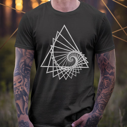 Golden Spiral Triangle Fractal Unisex T-Shirt