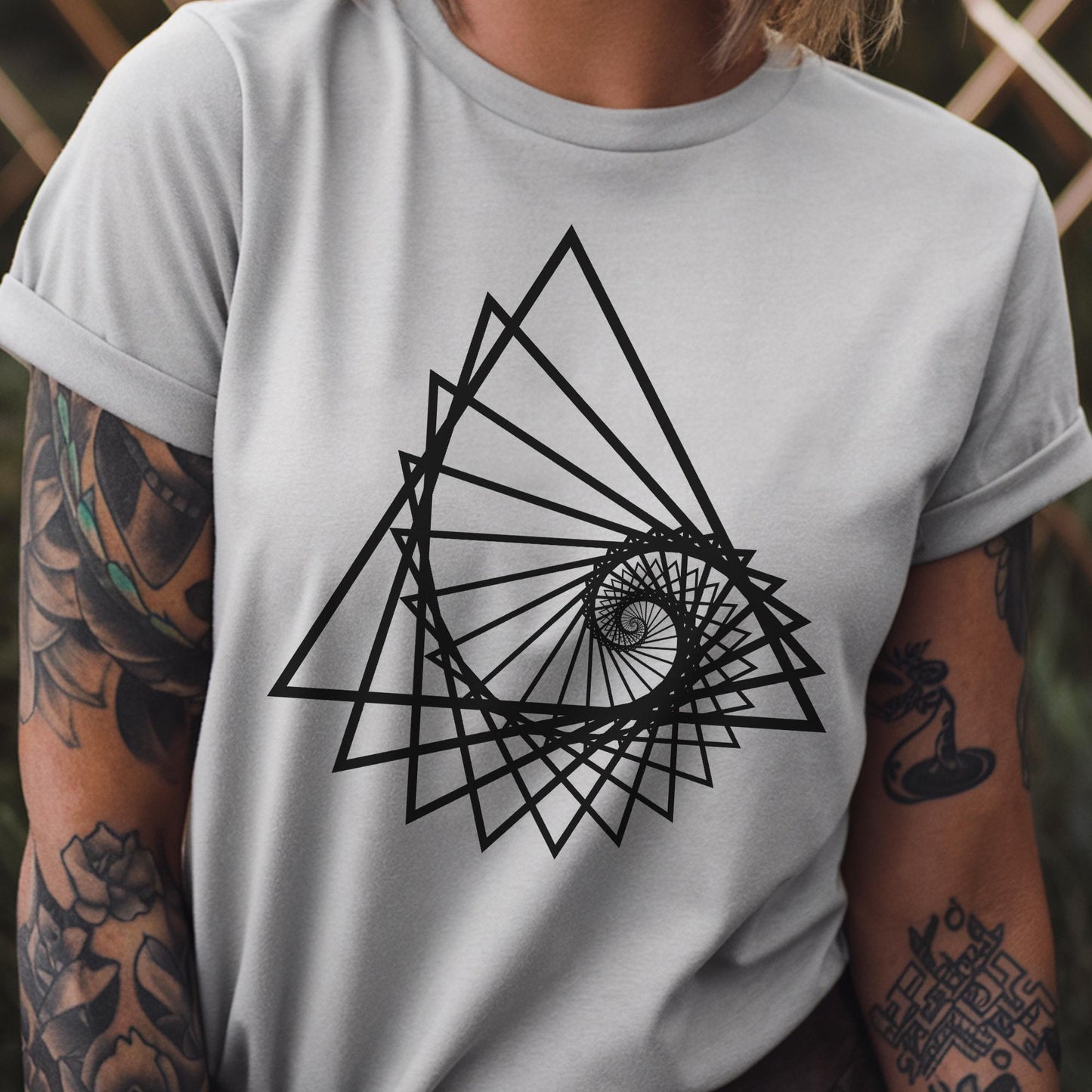 Golden Spiral Triangle Fractal Unisex T-Shirt