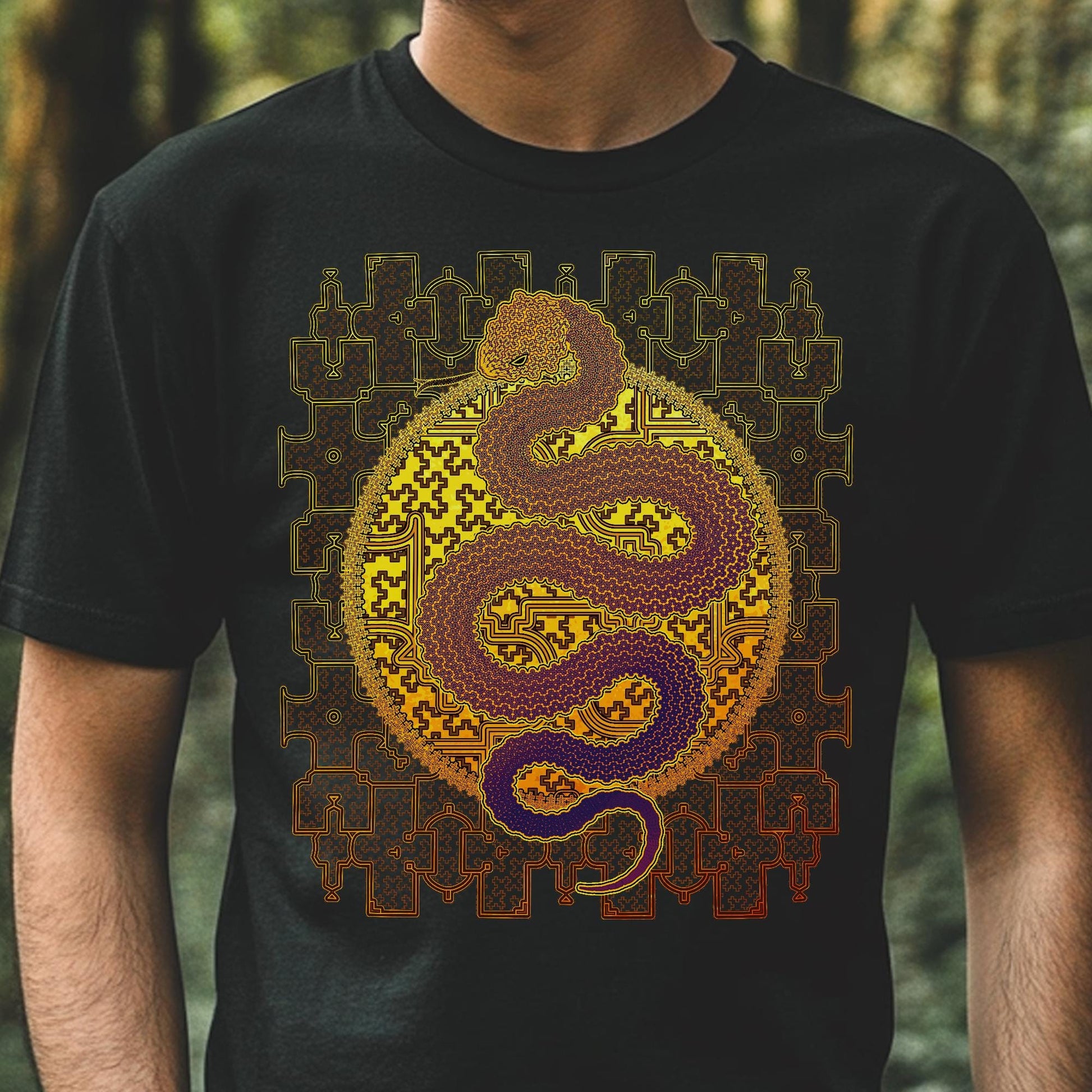 Shipibo Conibo Cosmic Snake Unisex T-Shirt