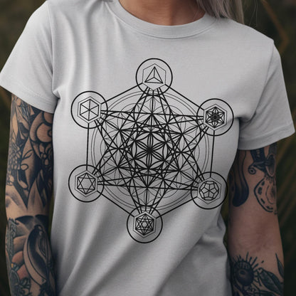 Metatron's Cube Platonic Solids Mystical Unisex T-Shirt