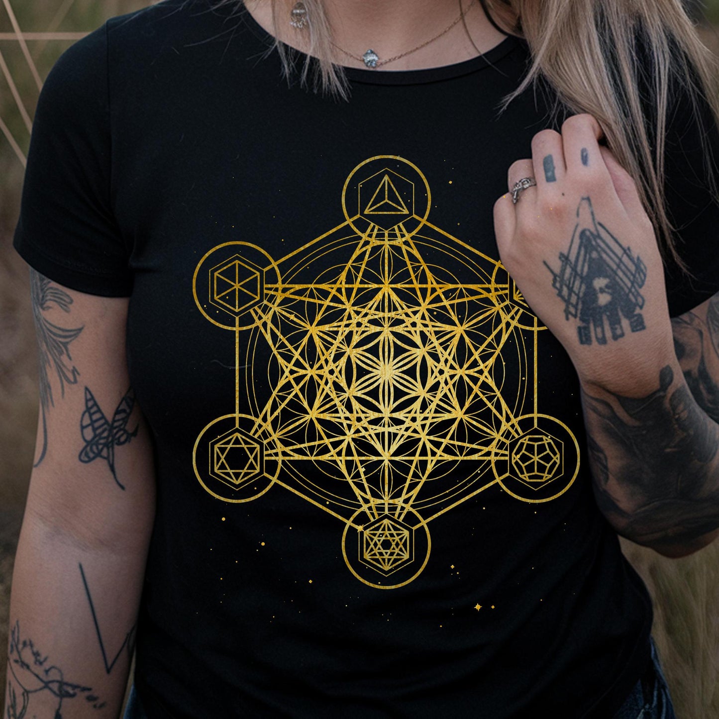 Metatron's Cube Platonic Solids Mystical Unisex T-Shirt