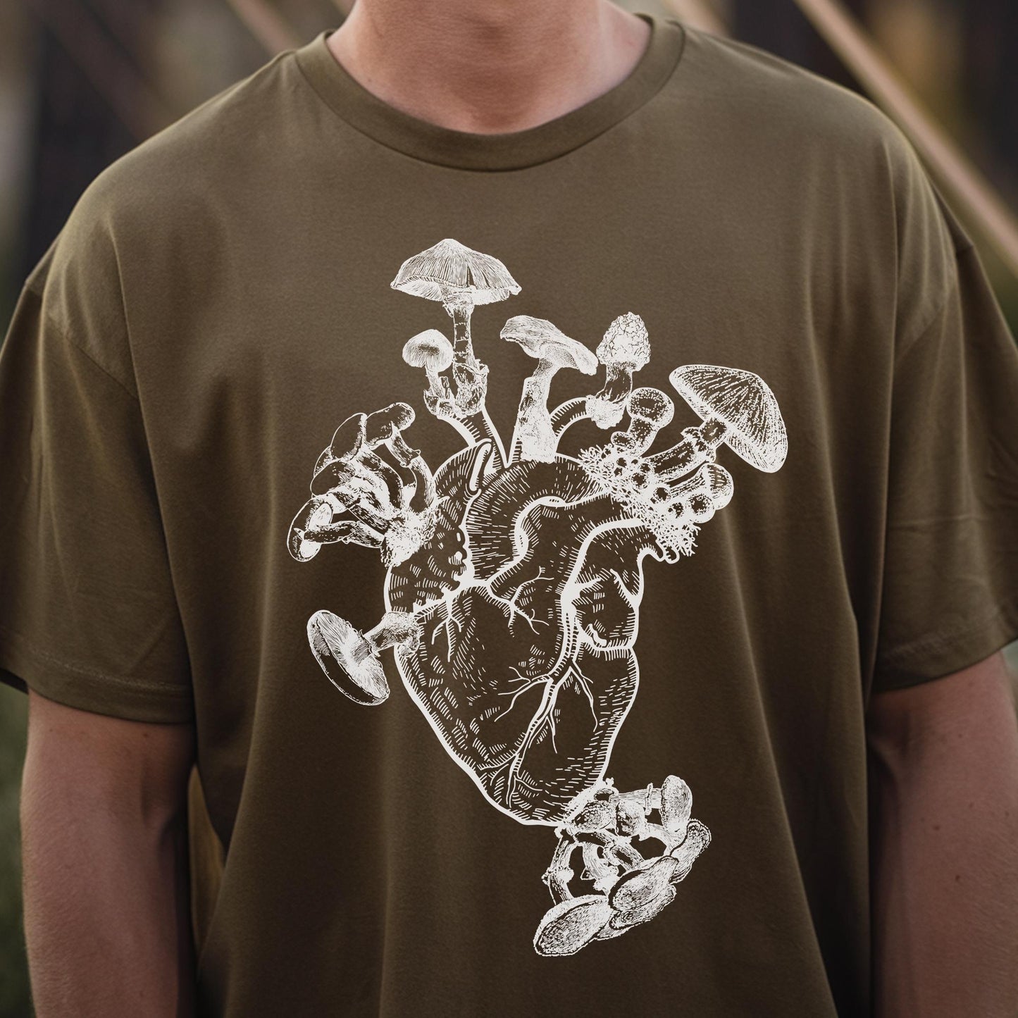 Mushroom Heart Mycology Foraging Unisex T-Shirt