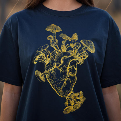 Mushroom Heart Mycology Foraging Unisex T-Shirt