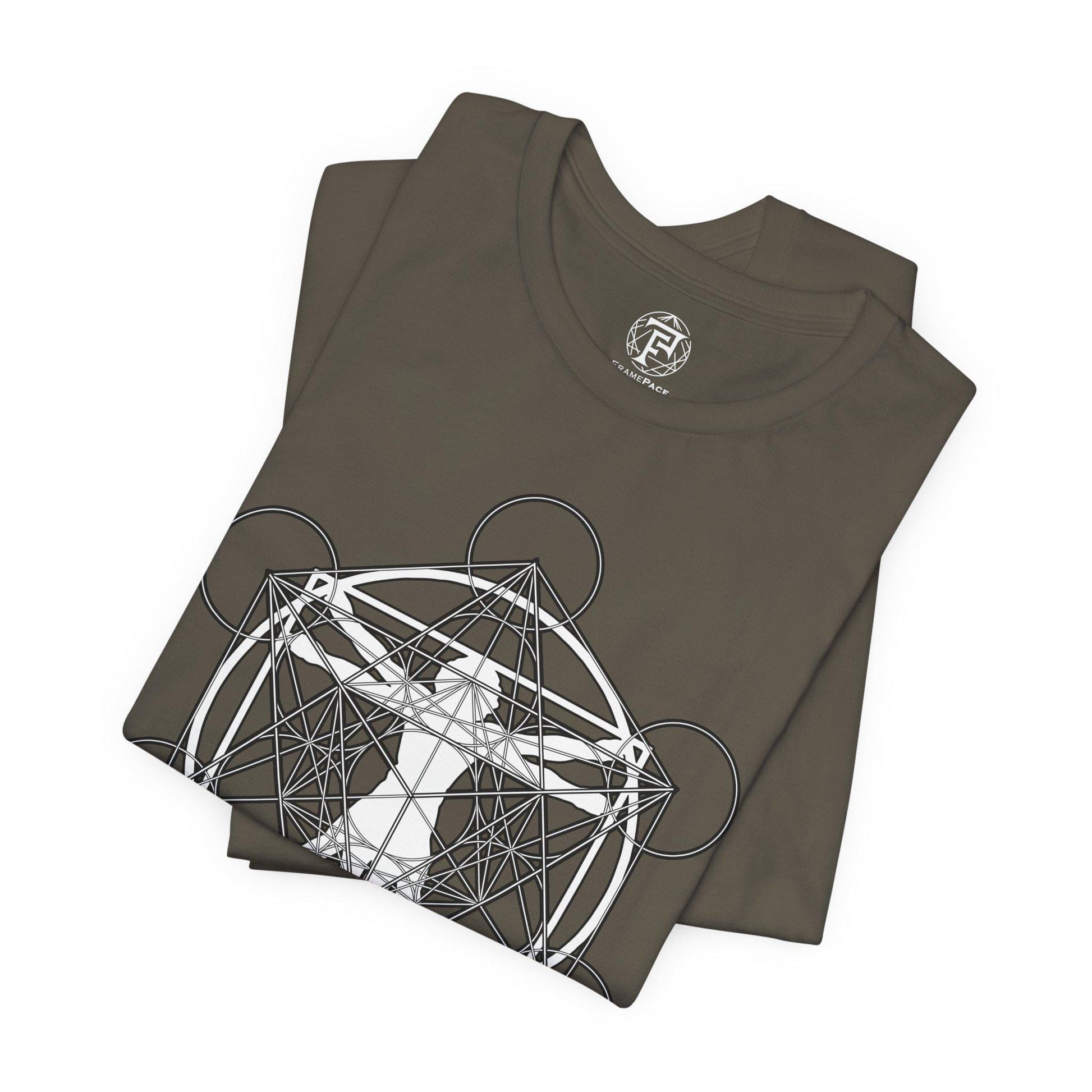 Vitruvian Man Metatron's Cube Unisex T-Shirt