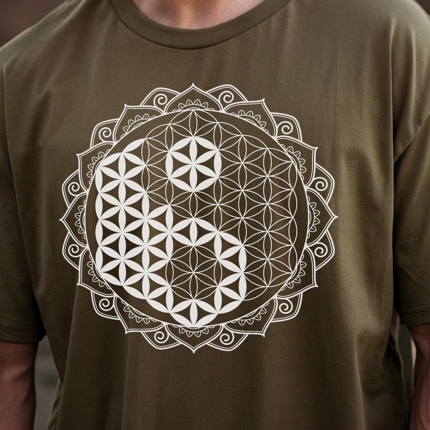 Gold Flower of Life Yin-Yang Unisex T-Shirt