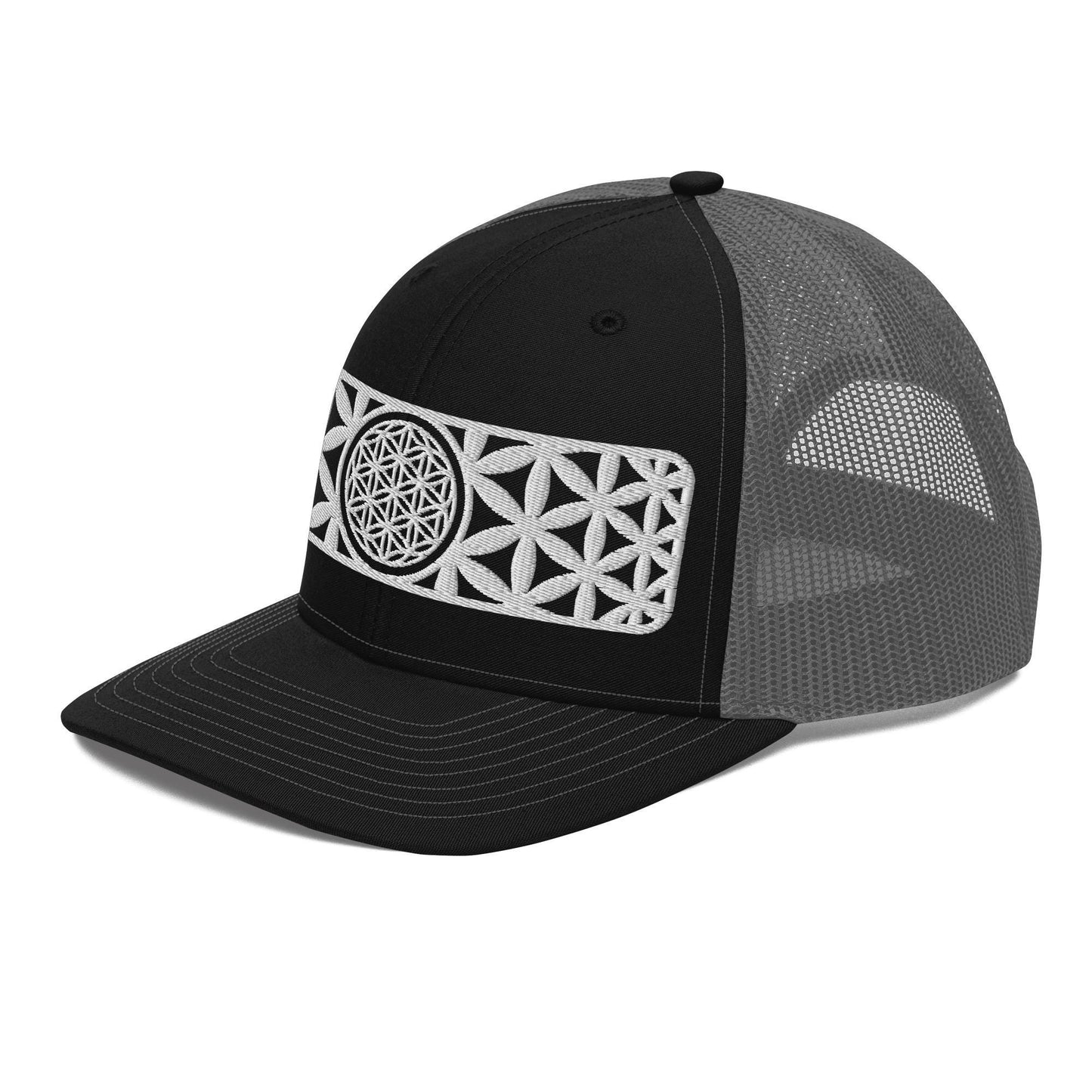 Sacred Geometry | Seed Of Life | Flower of Life Pattern | Festival Clothing | Spiritual Gift | Psychedelic Hat | Embroidered Trucker Cap