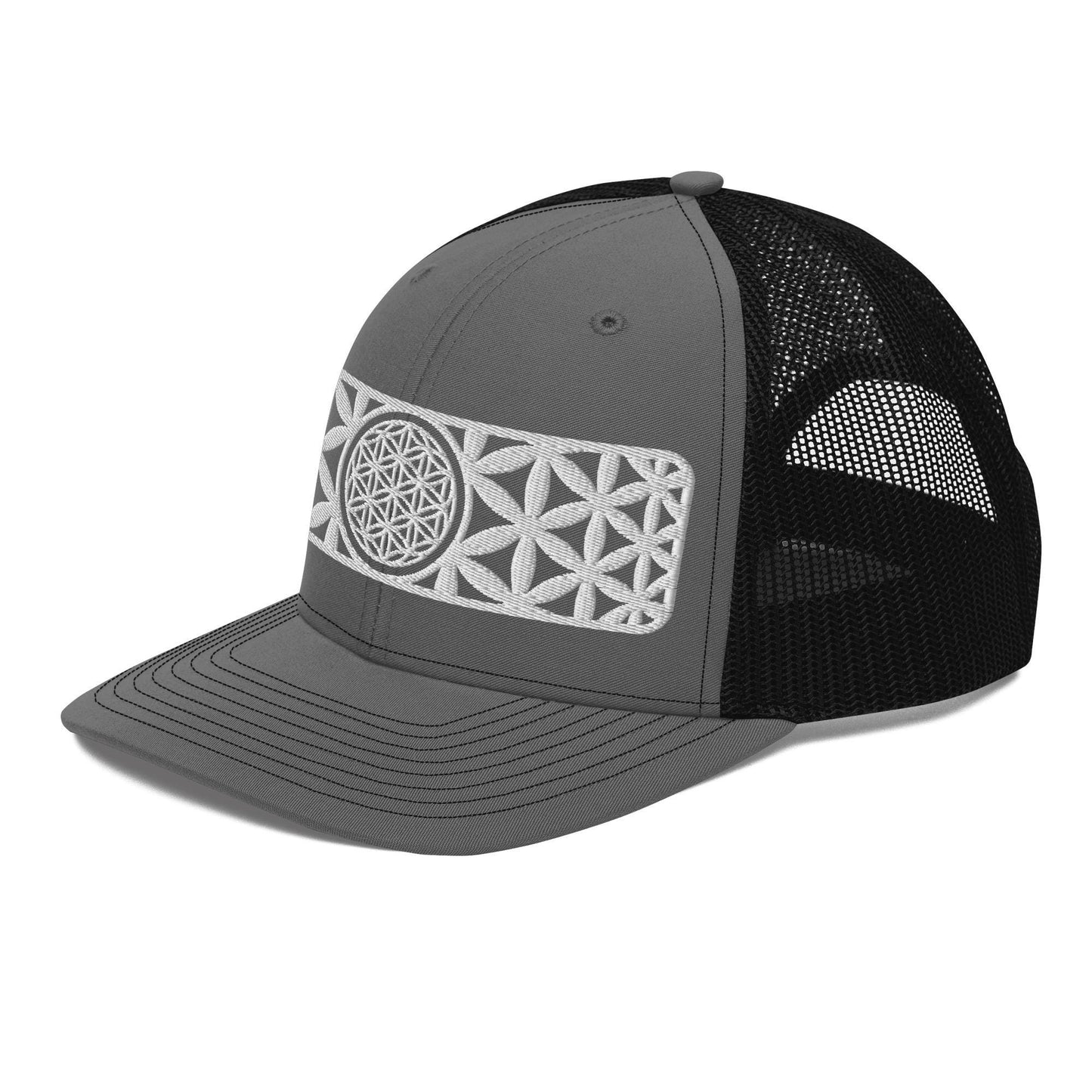 Sacred Geometry | Seed Of Life | Flower of Life Pattern | Festival Clothing | Spiritual Gift | Psychedelic Hat | Embroidered Trucker Cap