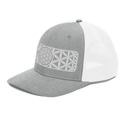 Sacred Geometry | Seed Of Life | Flower of Life Pattern | Festival Clothing | Spiritual Gift | Psychedelic Hat | Embroidered Trucker Cap