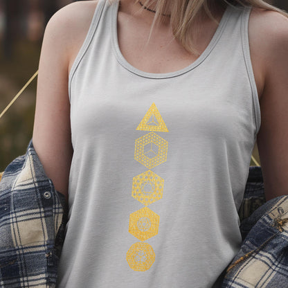 Platonic Solids Sacred Geometry Gold Unisex Tank