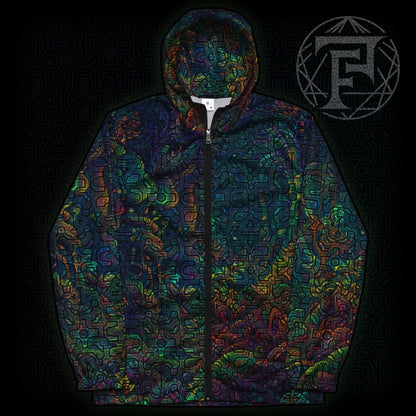 Shipibo Conibo Jungle Pattern | Ayahuaska Hoodie | Psychedelic Intricate Artwork | Sacred Geometry Clothing | Men’s windbreaker