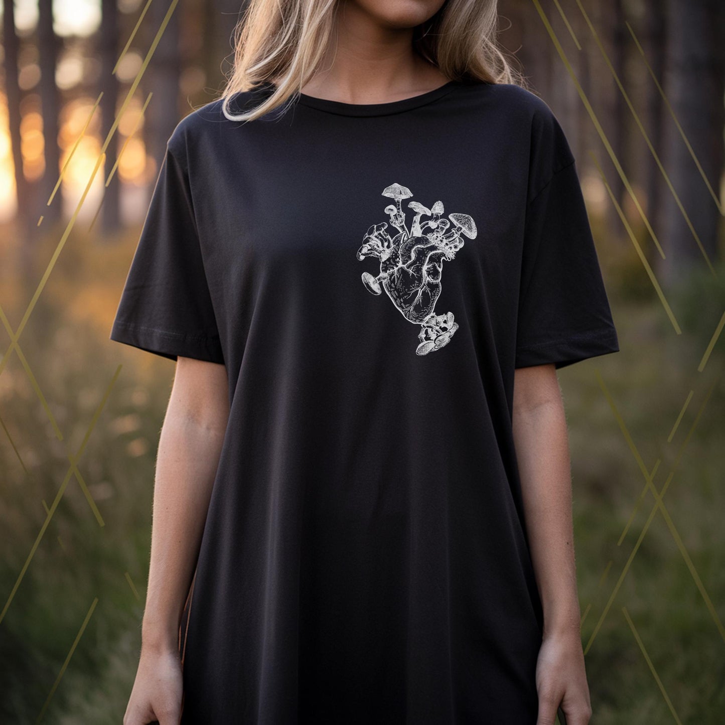 Mushroom Heart & Iris Unisex Tall Tee