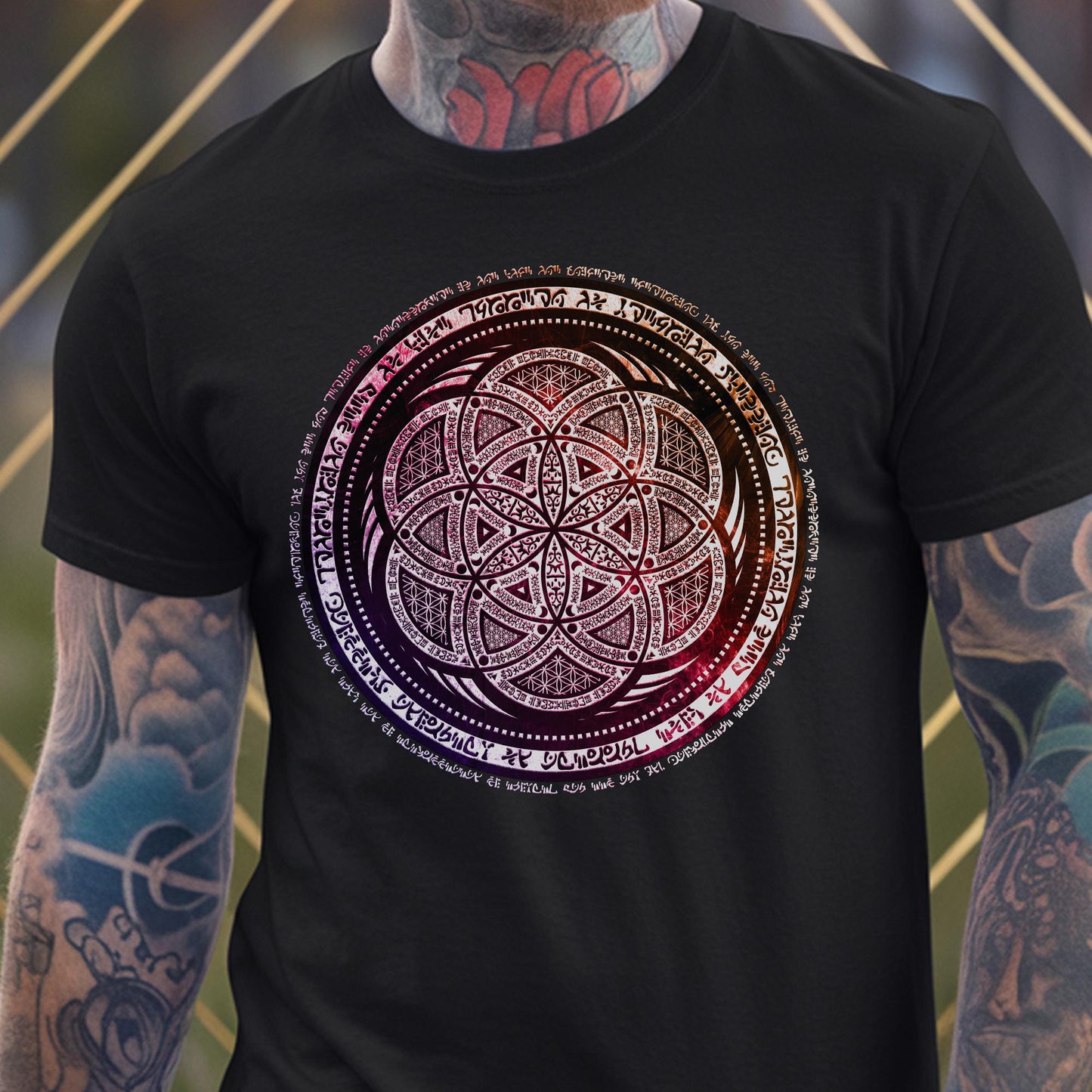 Seed of Life Purple Geometry Unisex T-Shirt