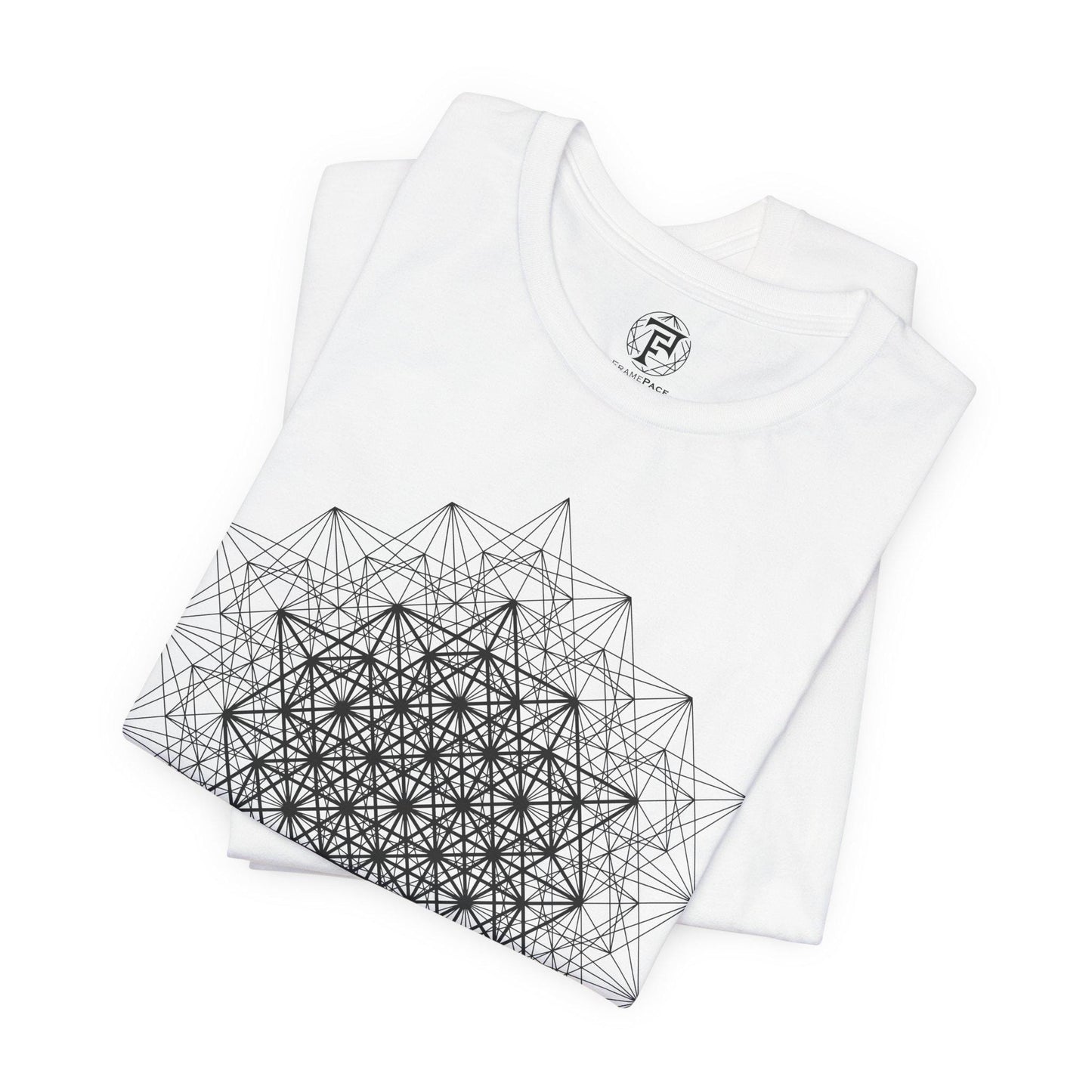 64 Tetrahedron Grid Gold Geometry Unisex T-Shirt