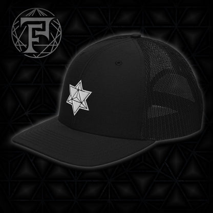 Sacred Geometry | Merkaba | Festival Clothing | Spiritual Gift | Psychedelic Hat | Embroidered Trucker Cap