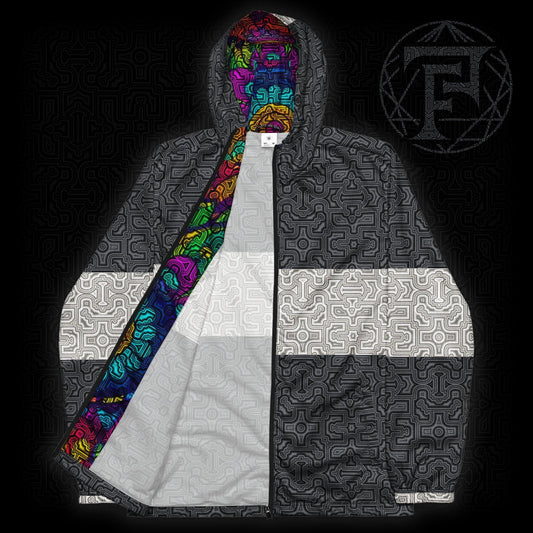 Shipibo Conibo Pattern | Ayahuaska Hoodie | Psychedelic Intricate Artwork | Sacred Geometry Clothing | Men’s windbreaker