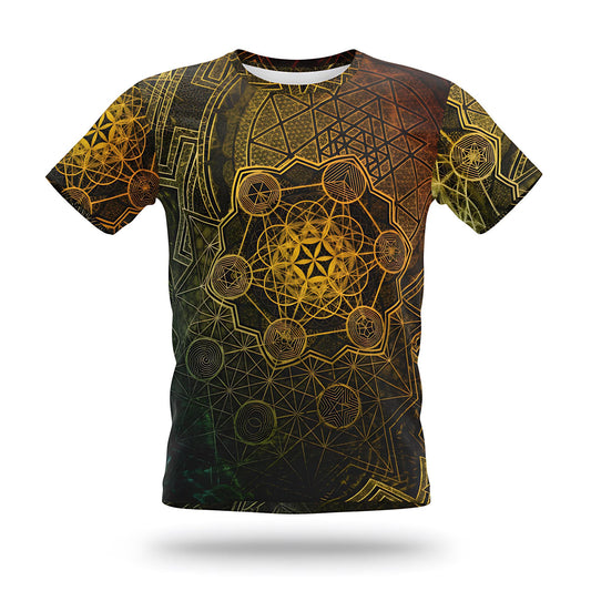 Golden Geometry Men’s Cotton T-Shirt