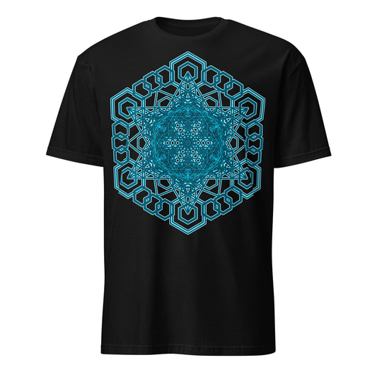 Sacred Geometry T-Shirt, Blue Geometric Mandala Shirt, Visionary Pattern Graphic Tee