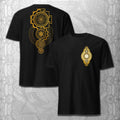 Gold Sacred Geometry Sri Yantra 2 Sided T-Shirt
