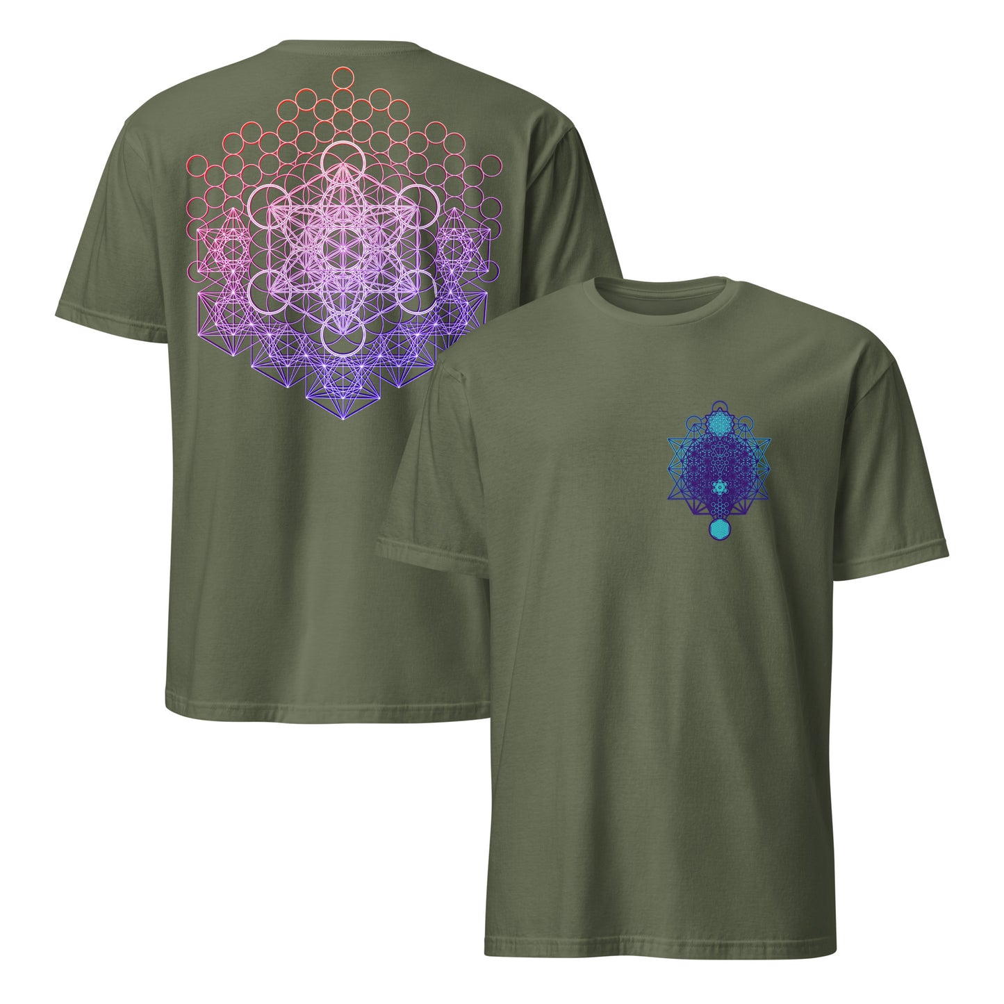 Metatron And Flower Connection 2 Sided T-Shirt