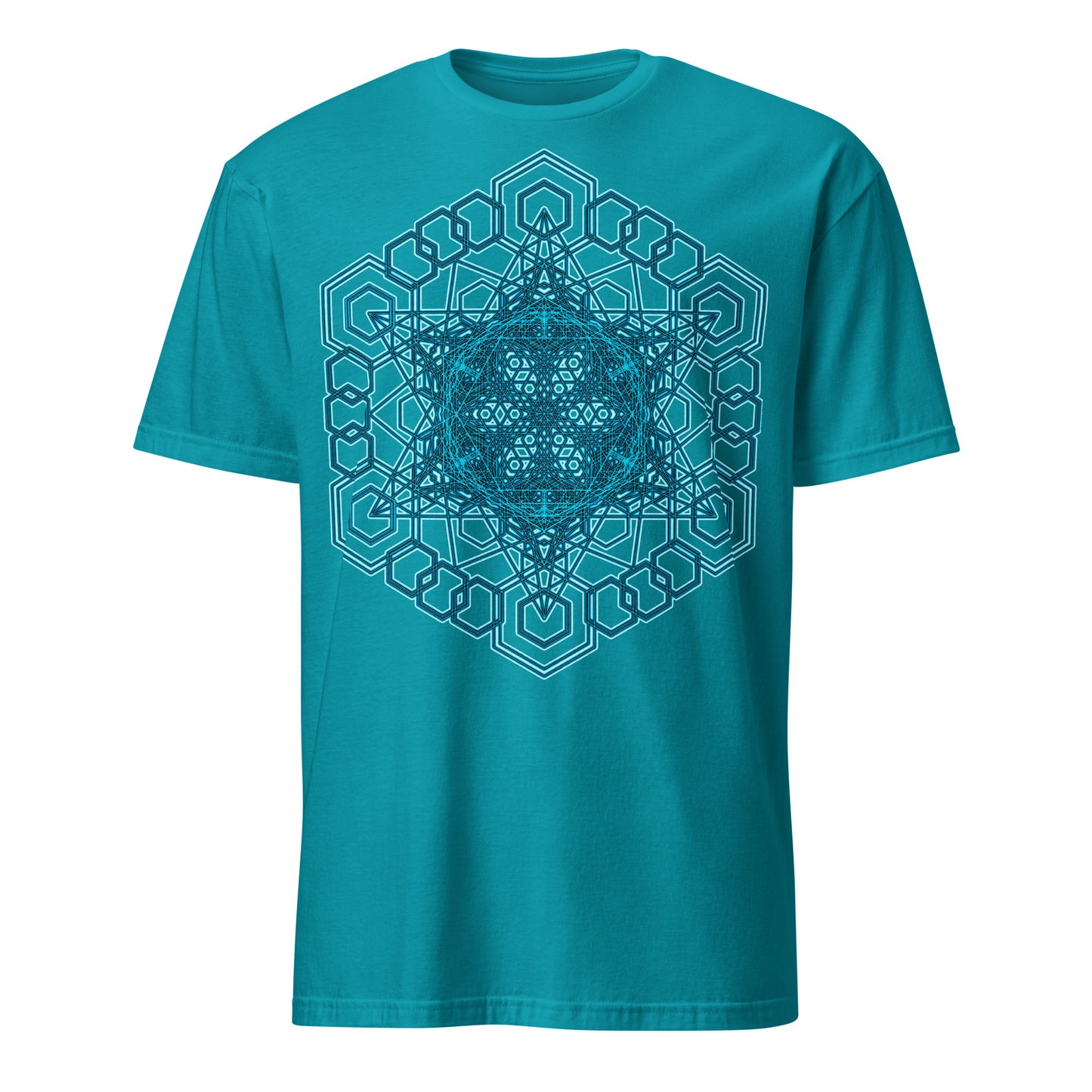 Sacred Geometry T-Shirt, Blue Geometric Mandala Shirt, Visionary Pattern Graphic Tee