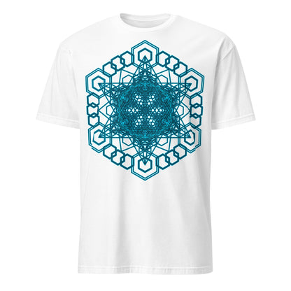 Sacred Geometry T-Shirt, Blue Geometric Mandala Shirt, Visionary Pattern Graphic Tee