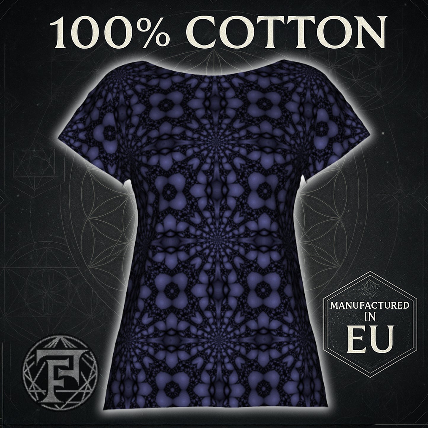 Midnight Fractal Bloom Women's T-Shirt