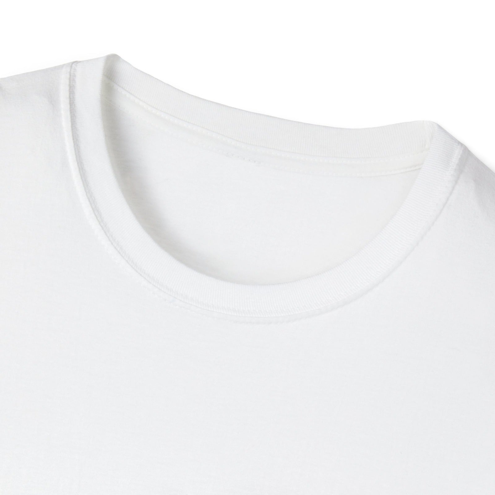 Gildan 64000 neckline & stitching on a white, unprinted garment