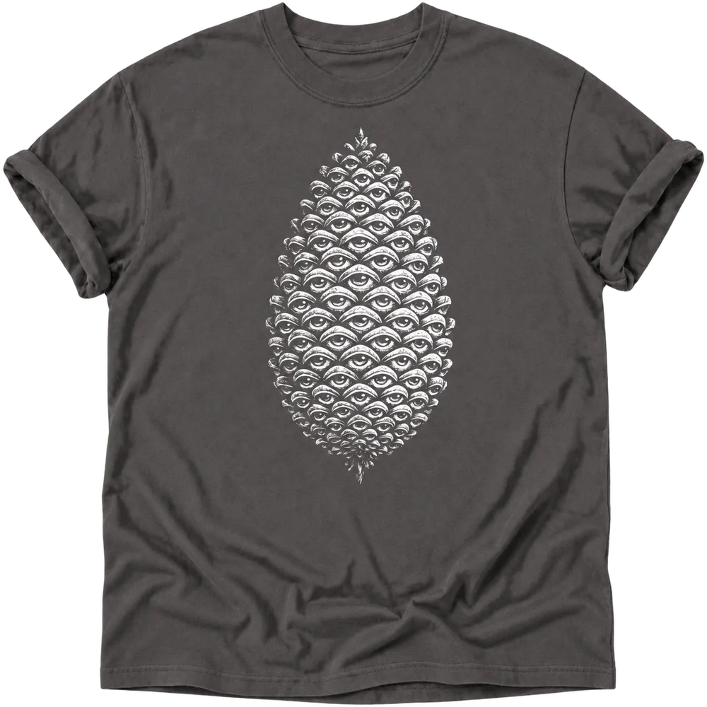 All Seeing Pinecone Premium Comfort T-shirt in graphite