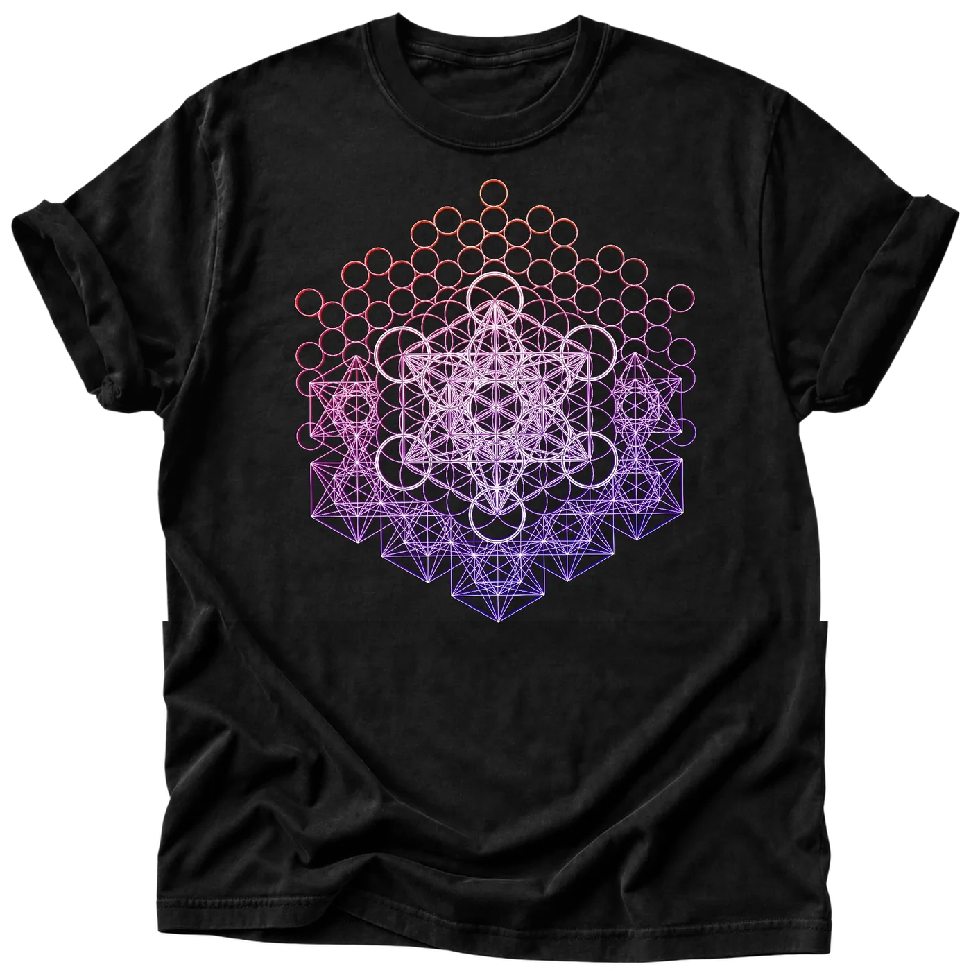Metatron and Flower Connection black T-shirt